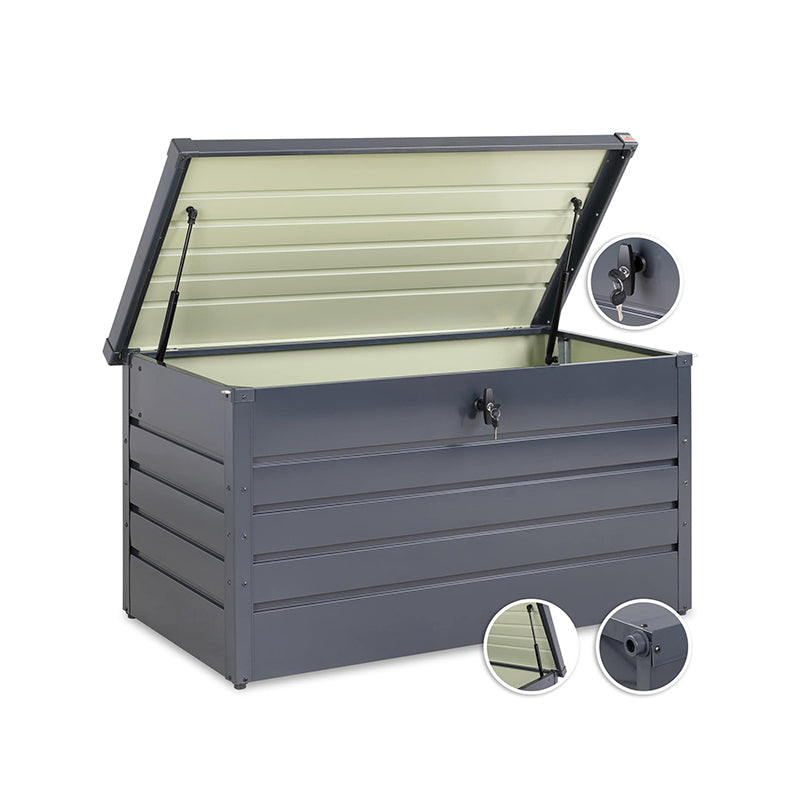 RELYARD 2x5 600L 132GAL METAL OUTDOOR STORAGE PATIO DECK BOX